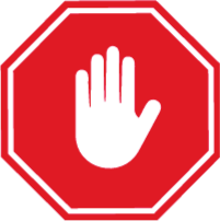 Stop sign with raised hand: DSA aligned Stop sign with raised hand: DSA aligned